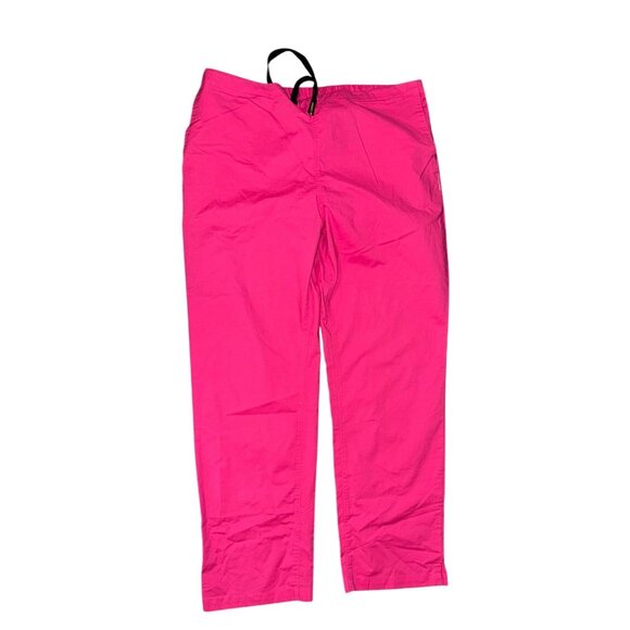 Spread Good Cheer Pants - Hot Pink Cotton Womens Pants Size L Elastic Waist